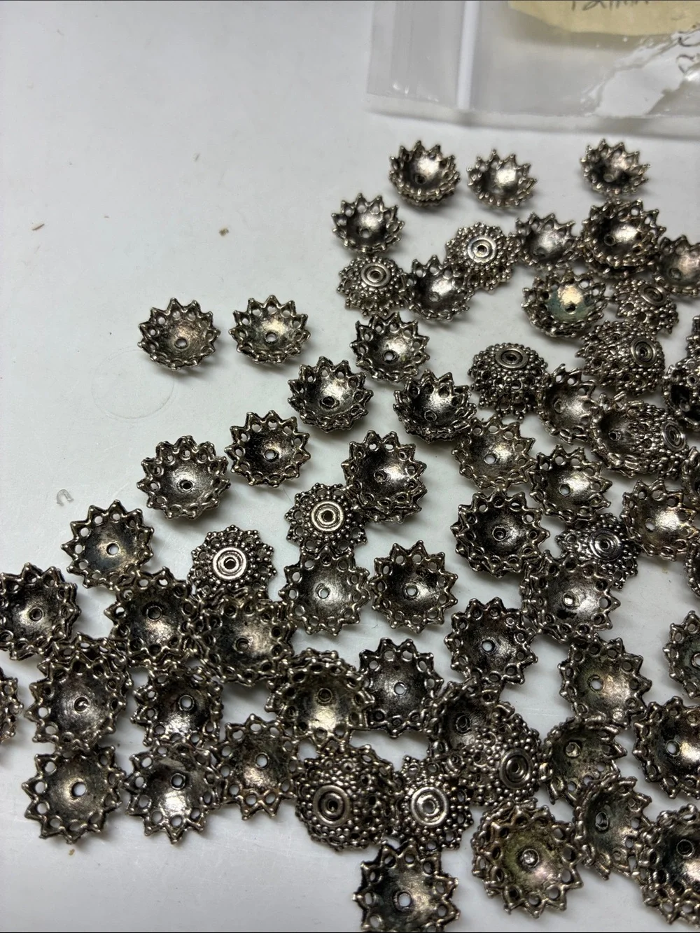 Silver Filigree fancy Bead Caps - Decorative Floral Spacer (Pack of 116)
